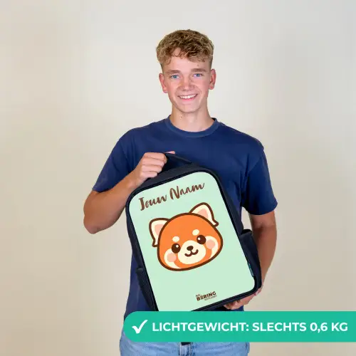 Kawai - Rode panda - Groen Rugzak - Zwart middel -sfeer7_NL
