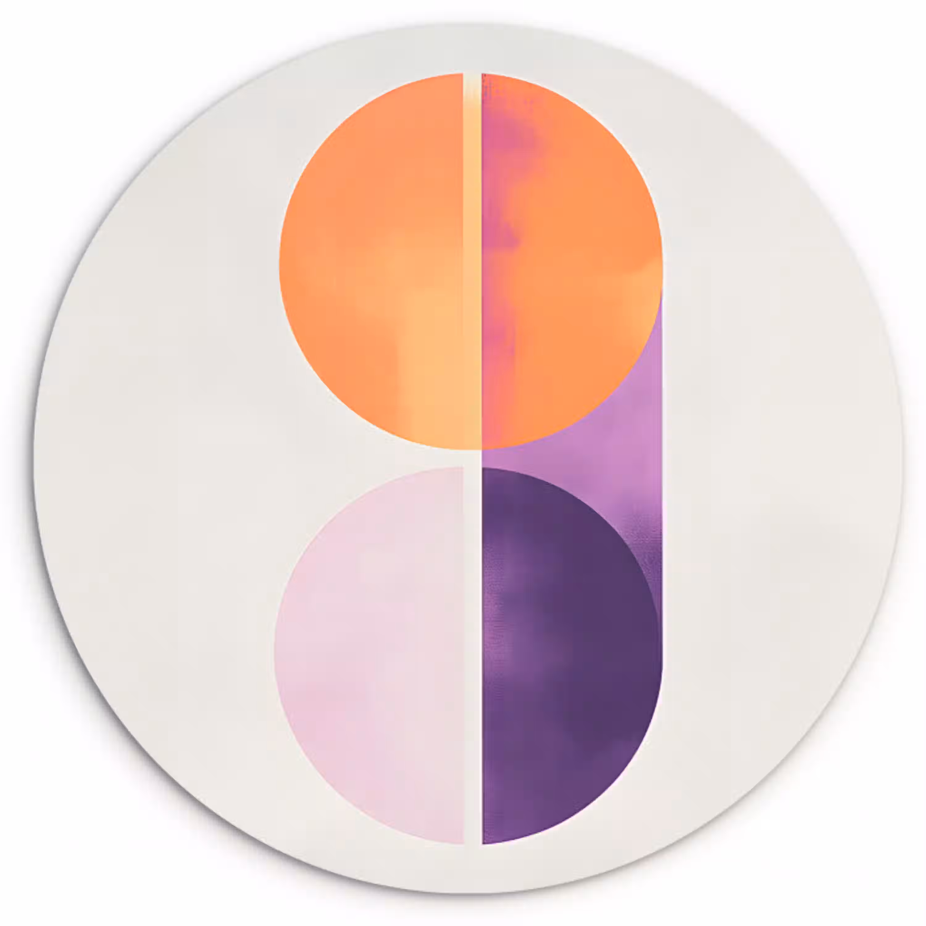 Cirkels - Abstract - Paars Wandcirkel plexiglas klein -3d