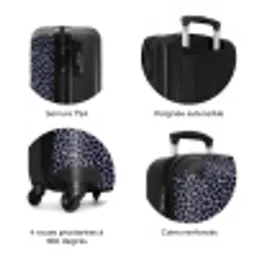 Dieren print giraf blauw NBS - Handbagage koffer - Kinderen Unisex middel zzzzzzzbolletjes_FR