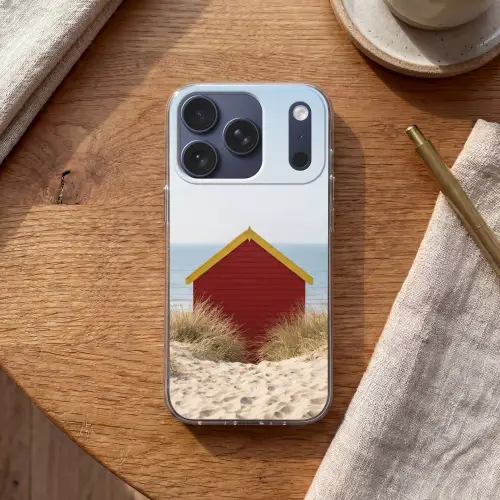 Strand - Huisjes - Kleurrijk - Duinen Telefoonhoesje iPhone 17 Pro klein -sfeer1