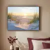 Strand - Zon - Duin - Gras - Zand - Horizon Textielframe zwart klein -sfeer1