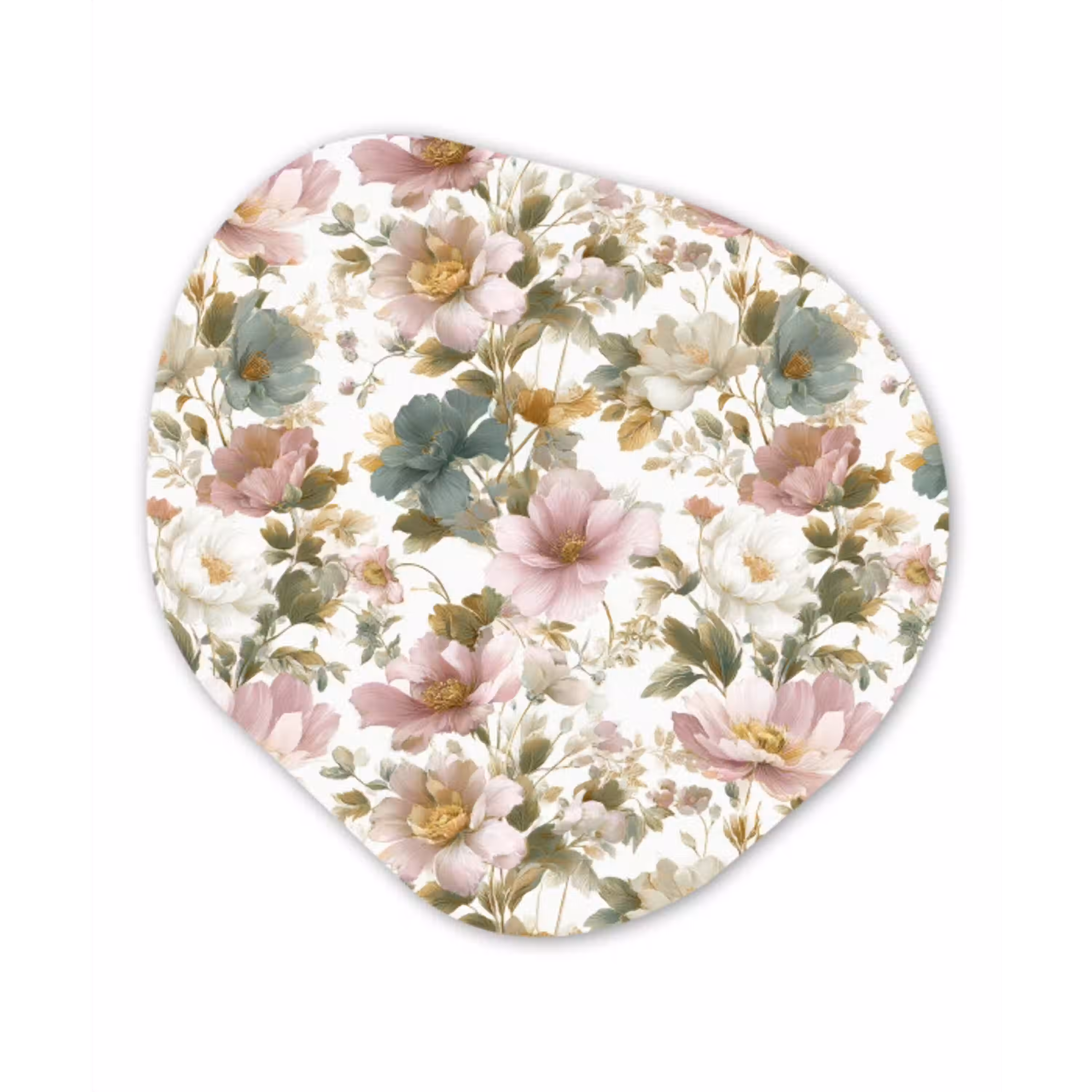 Bloemen - Patroon - Pastel Wandcirkel Organisch Forex 3mm klein 629 -3d