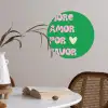 Amor - Valentijn - Groen - Tekst Wandcirkel behangsticker klein -sfeer3