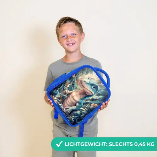 Dino in mystieke jungle met maanlicht Kinderrugzak - Blauw middel -sfeer1_NL