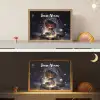 Meisje - Toveren - Sterren - Paars Light Box met batterij (Wandlamp kind) middel -sfeer3_kind