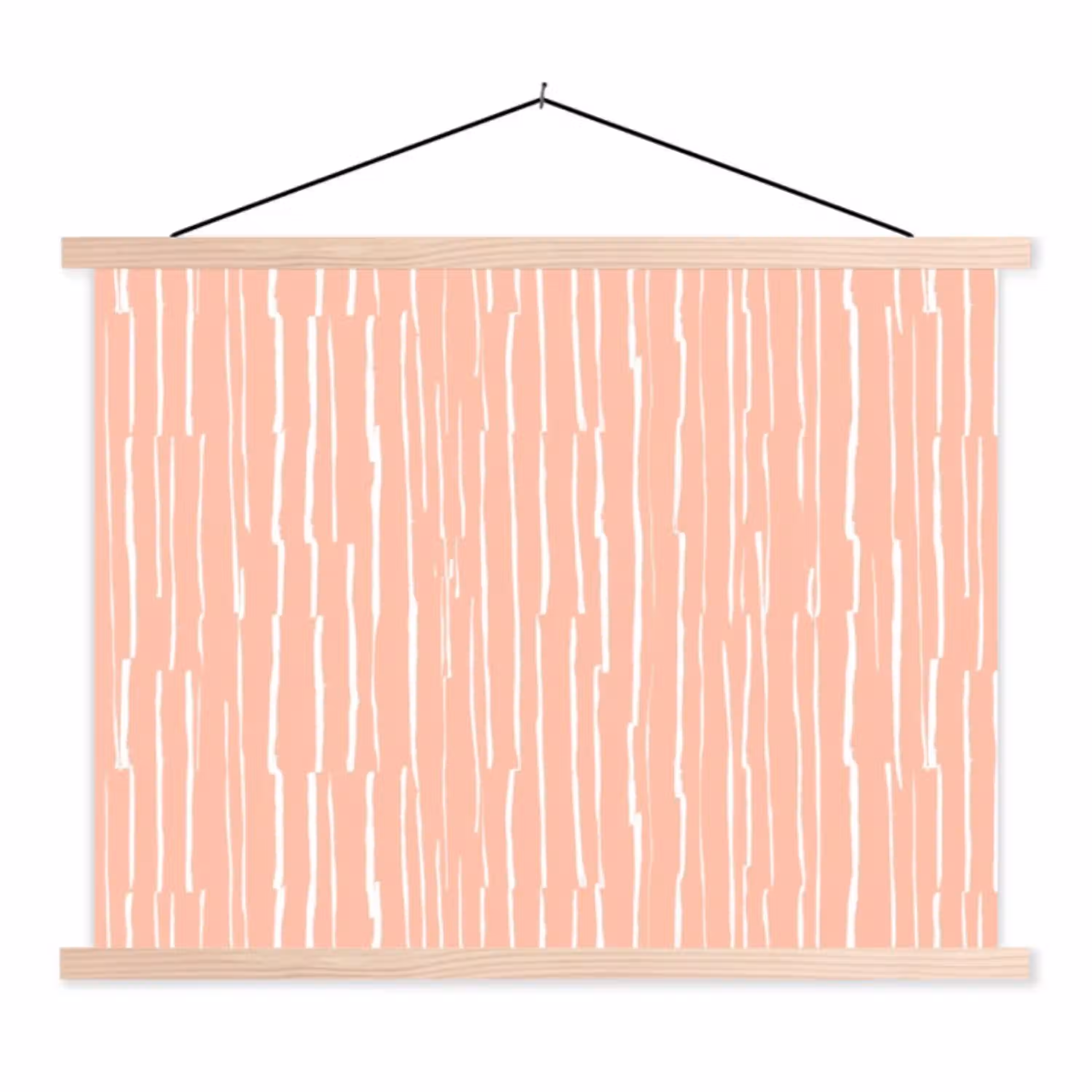 Zalmroze - Strepen - Handgetekend - Patroon textielposter latten blank klein 122 -3d