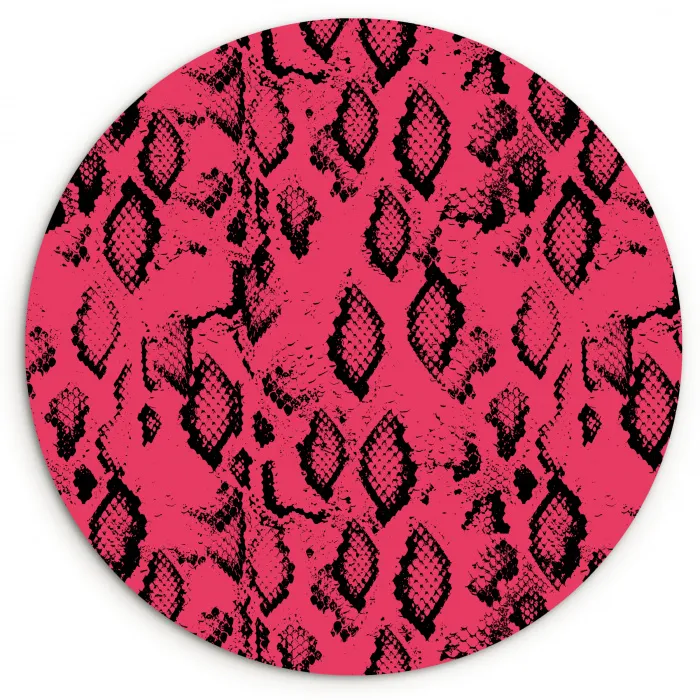 Roze - Slang - Motief Wandcirkel plexiglas klein 852 -3d