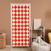 Golvend patroon - Retro - Rood - Beige deurposter klein 289 -sfeer1