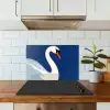 Zwaan - Wit - Snavel - Illustratie keuken achterwand spatscherm klein -sfeer2