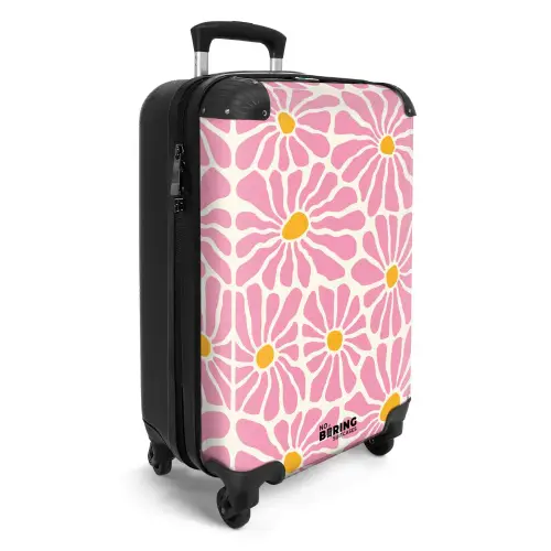 Pastel bloemen - Roze NBS - Handbagage koffer - Kinderen Unisex middel -productfoto_3d