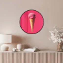Schepijs - Roze - Hoorntje Fotolijst rond zonder passe partout klein -sfeer3