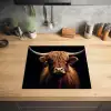 Schotse hooglander - Zwart - Koe - Dieren Inductie beschermer vinyl 3mm middel -sfeer5