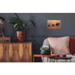 Olifanten - Savanne - Zonsondergang - Afrika - Warm Muursticker klein -kamerbank