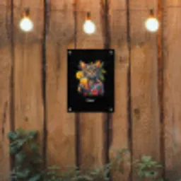 Kat in tropische street art stijl tuinposter los doek klein -sfeer1