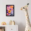 Bloemen - Kleurrijk - Bladeren fotolijst zwart zonder passe partout klein -usfeer4_kinderkamer