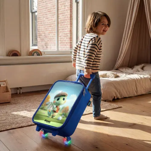 Golf - Dino - Groen Kinderkoffer - Blauw klein -sfeer1