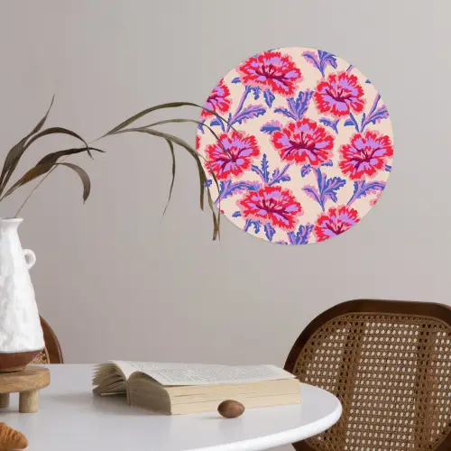 Bloemen - Patroon - Meerkleurig Wandcirkel behangsticker klein 186 -sfeer3