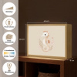 Zeepaardje - Zeewier - Beige Light Box met batterij (Wandlamp) middel -USP_websiteoverzichtDE