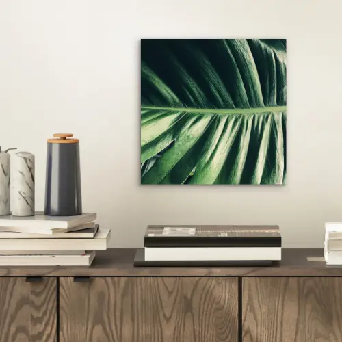 Bladeren - Tropisch - Jungle aluminium wit klein -sfeer1