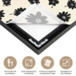 Madeliefjes - Grafisch - Zwart - Beige Textielframe zwart klein 947 -USP_feed_closeupNL