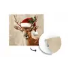Kerst - Hert - Gewei - Rood fotobehang vinyl groot -3d