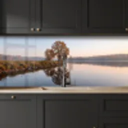 Bomen - Reflectie - Water - Zonsopgang - Serene keuken achterwand 2 middel -sfeer1