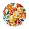 Schijfjes - Fruit - Oranje - Mozaïek Wandcirkel aluminium klein -3d