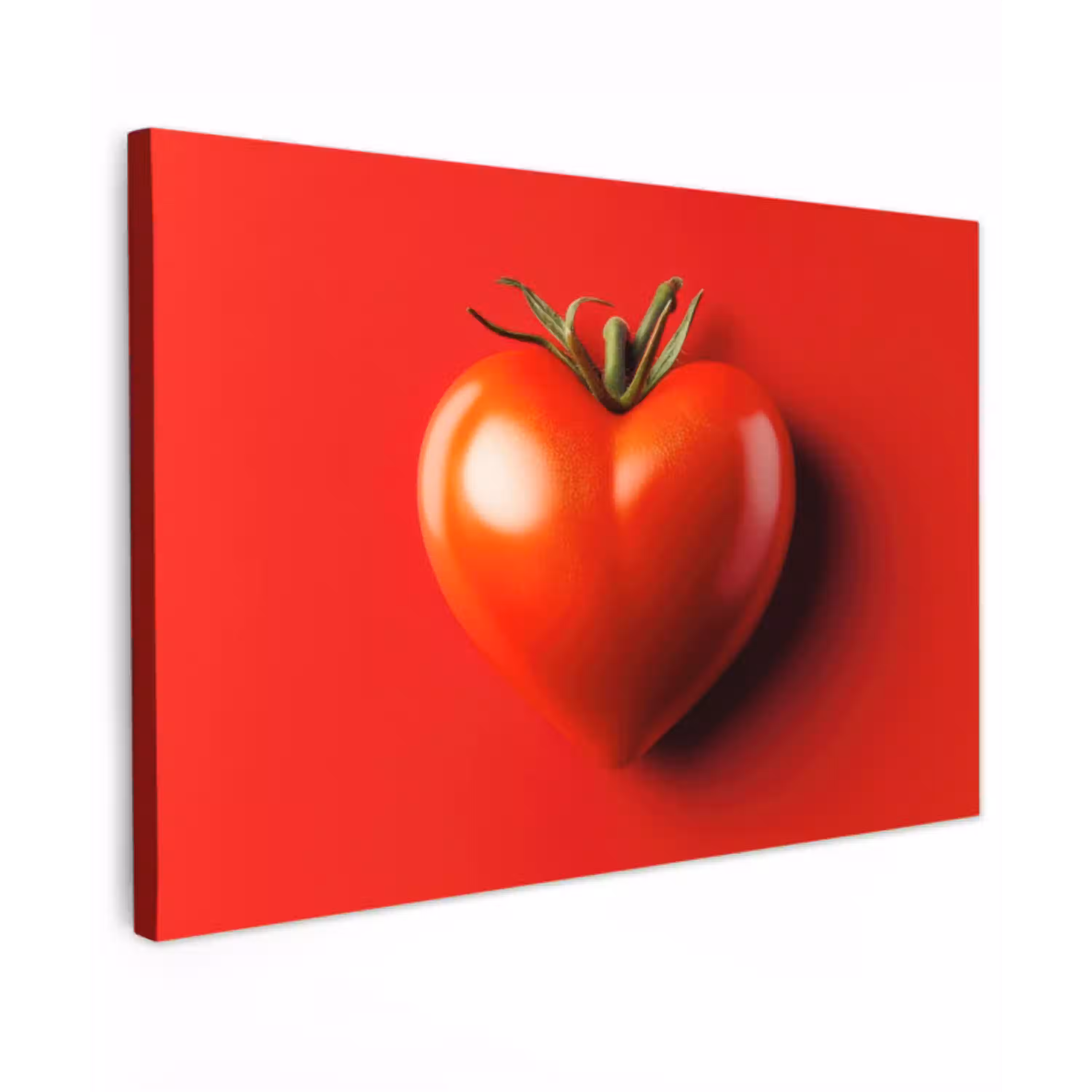 Tomaat - Rood - Hart Tuinposter op houten frame 2 cm dik klein -3d