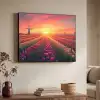 Windmolen - Zonsondergang - Landschap Textielframe zwart klein -sfeer3