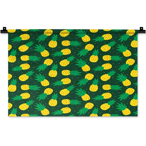 Donkergroen - Ananas - Bladeren Wandkleed katoen klein 269 -zz3d