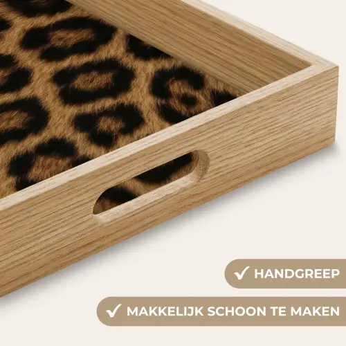 Pantervacht - Realistisch - Bruin Dienblad Rechthoek middel -USP_HandgreepNL