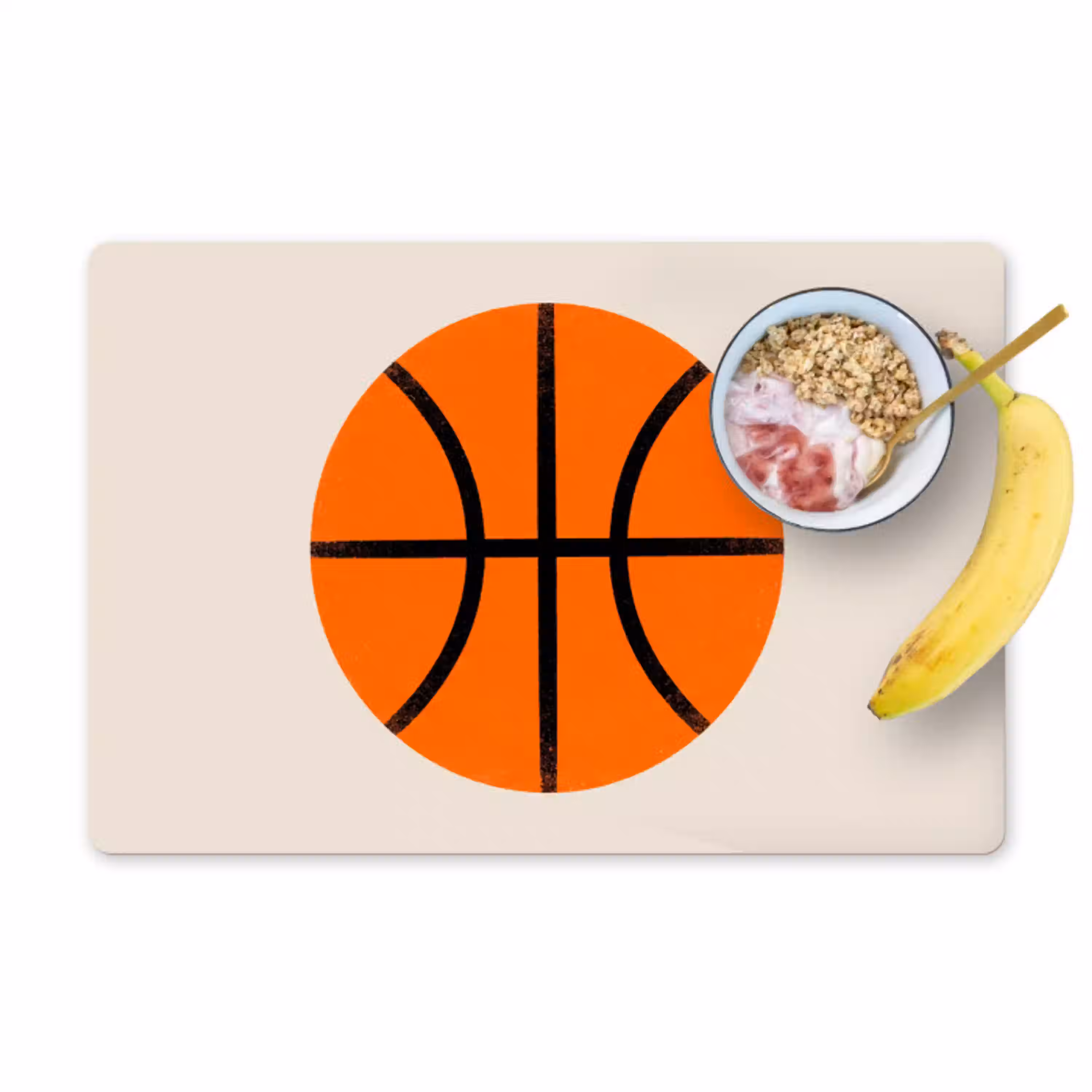 Basketbal - Bal - Sport - Illustratie - Oranje Placemat vinyl groot -zzzproduct_Kitchenyeah-website