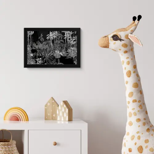 Palm - Jungle - Tropical fotolijst zwart zonder passe partout klein -usfeer4_kinderkamer
