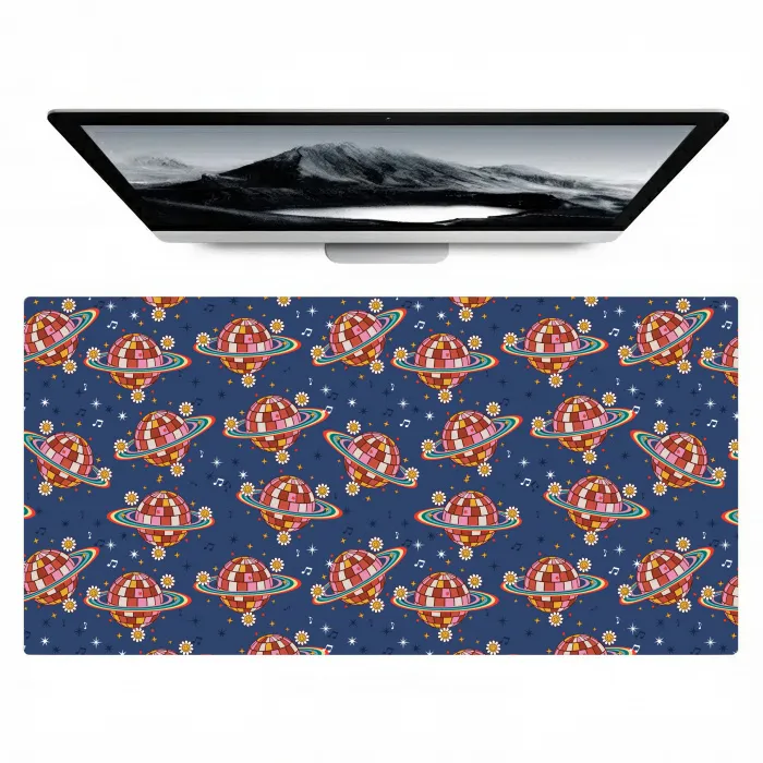 Disco - Blauw - Patroon Muismat XXL klein 681 -zzz3d