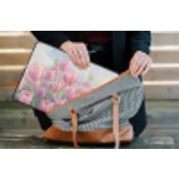 Tulpen - Veld - Lente - Roze laptophoes neopreen klein -tas