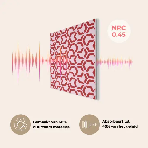 Roze - Rood - Geometrisch - Patroon PET vilt klein 837 -USP_NL