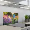 Tuinhuisje - Blauw - Bloemen keuken achterwand spatscherm klein -3d_schuin