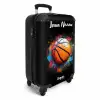 Oranje Basketbal te Midden van Verfspetters NBS - Handbagage koffer - Kinderen Unisex middel -productfoto_3d
