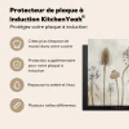 Botanische Elegance in Sepia Inductie beschermer vinyl 3mm middel -usfeer2_FR