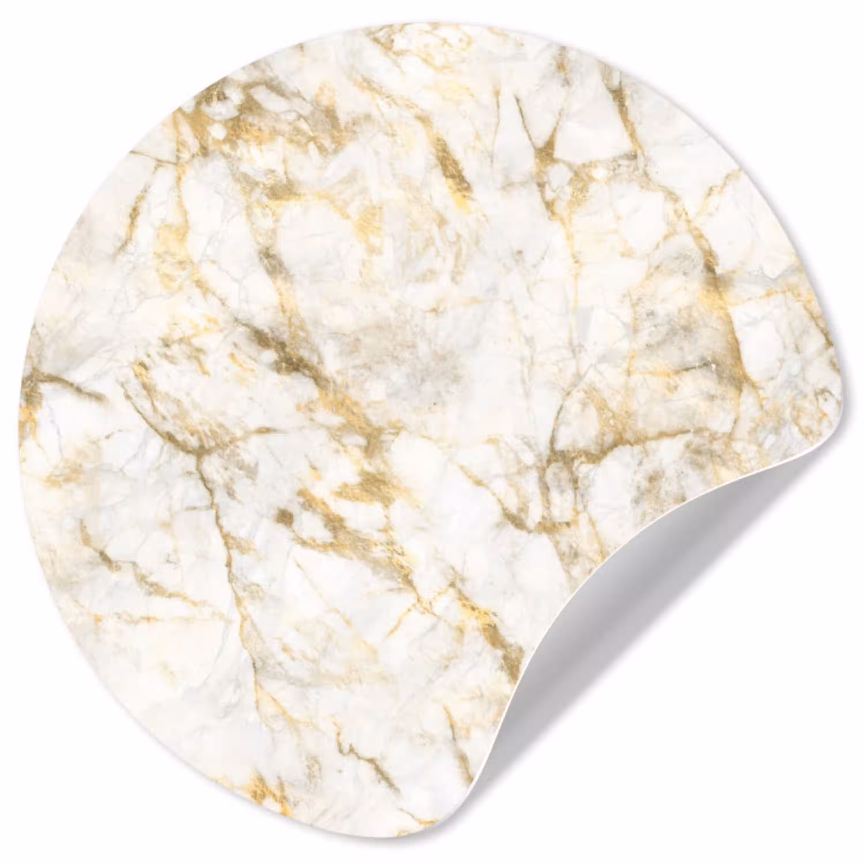 Goud - Licht - Nerf - Marmer Wandcirkel behangsticker klein 186 -3d