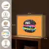 Hamburger - Oranje - Neon - popart Light Box met batterij (Wandlamp) middel -USP_websiteoverzichtNL