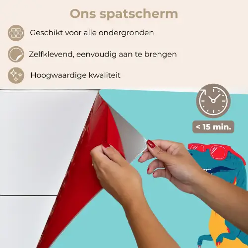 Dinosaurus - Blauw - Zonnebril keuken achterwand spatscherm klein -spatscherm_NL