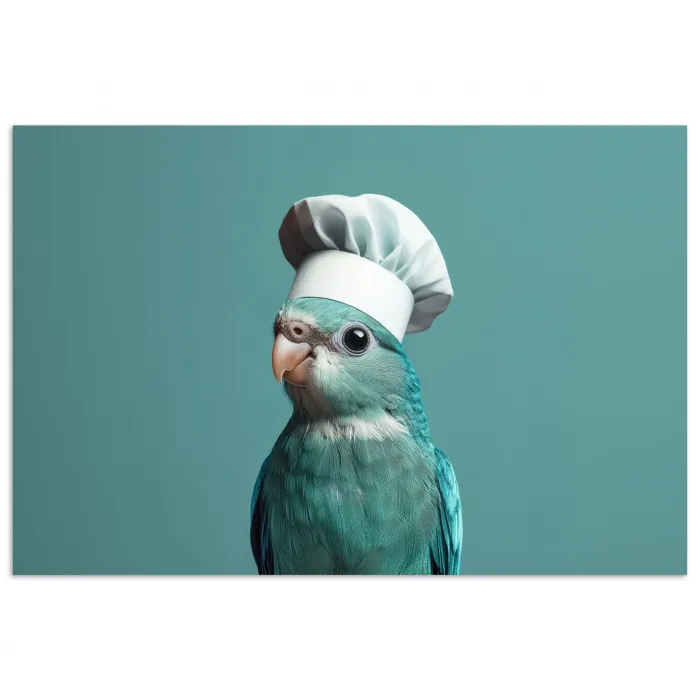 Parkiet - Vogel - Koksmuts - Cute poster papier klein -3d