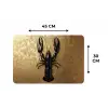 Kreeft - Zwart - Goud - Luxe Placemat vinyl groot -specs