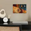 Silhouetten - Abstract - Zon - Maan poster papier klein -sfeer1