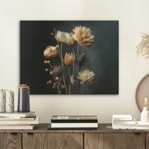 Boeket - Bloemen - Licht - Zwart PET vilt klein -sfeer1