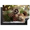 Dennenappels - Kerstsfeer - Bruin - Groen Inductie beschermer vinyl 3mm klein -3d
