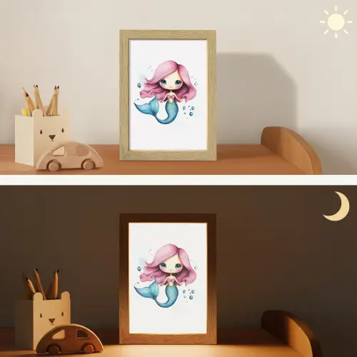 Zeemeermin - Roze - Luchtbellen Light Box met kabel klein -sfeer3_kind