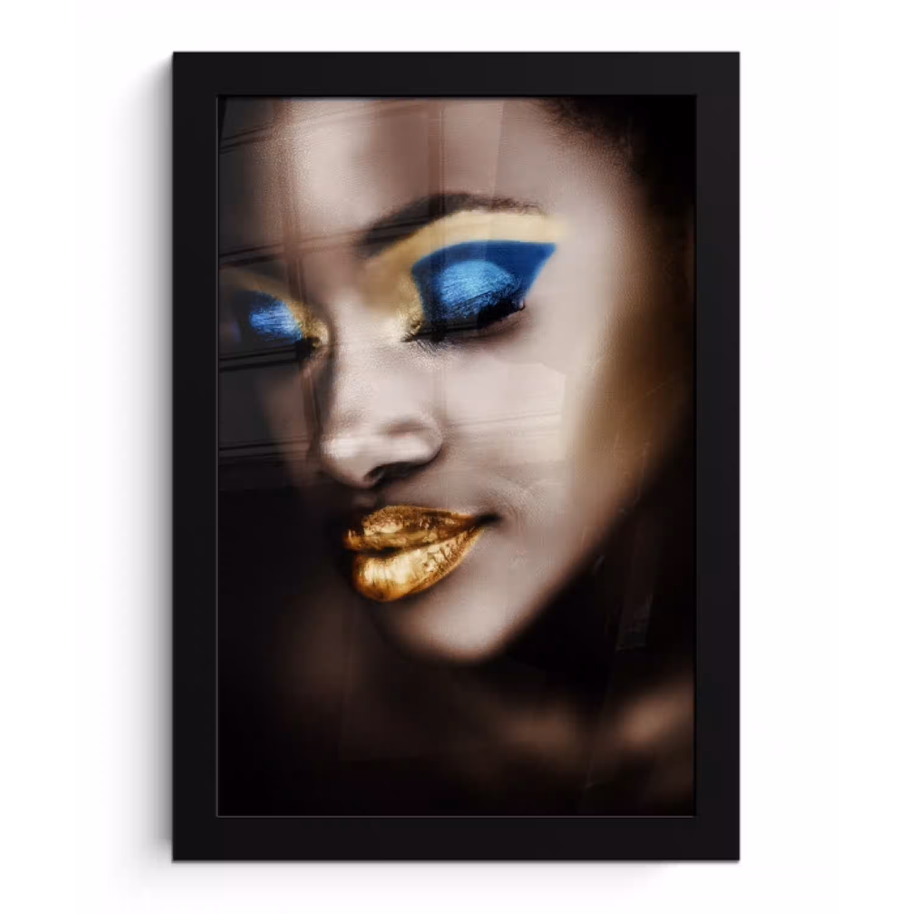 Black and Gold - Vrouw - Make up fotolijst zwart zonder passe partout klein -3d