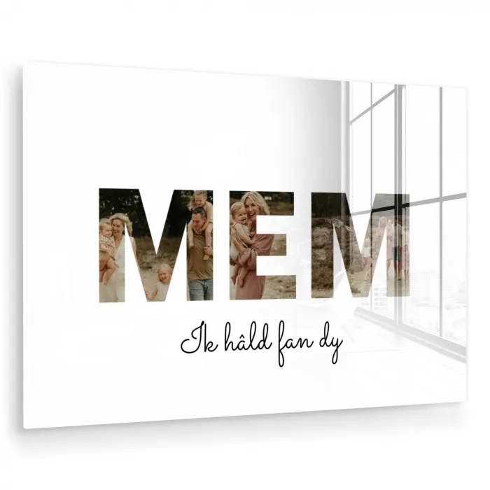 Mem - Lettercollage plexiglas 5mm klein -zzzproduct_nieuw